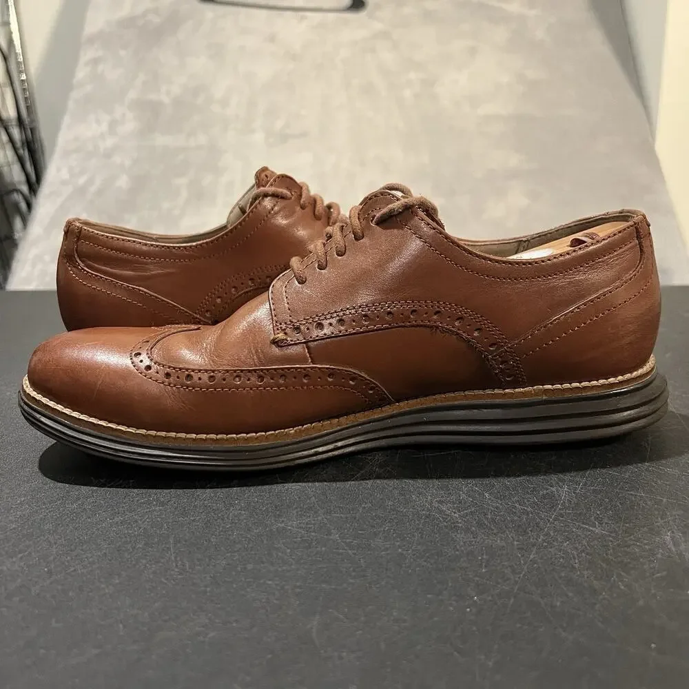 Cole Haan Chestnut Brown Leather Wingtip Derbys